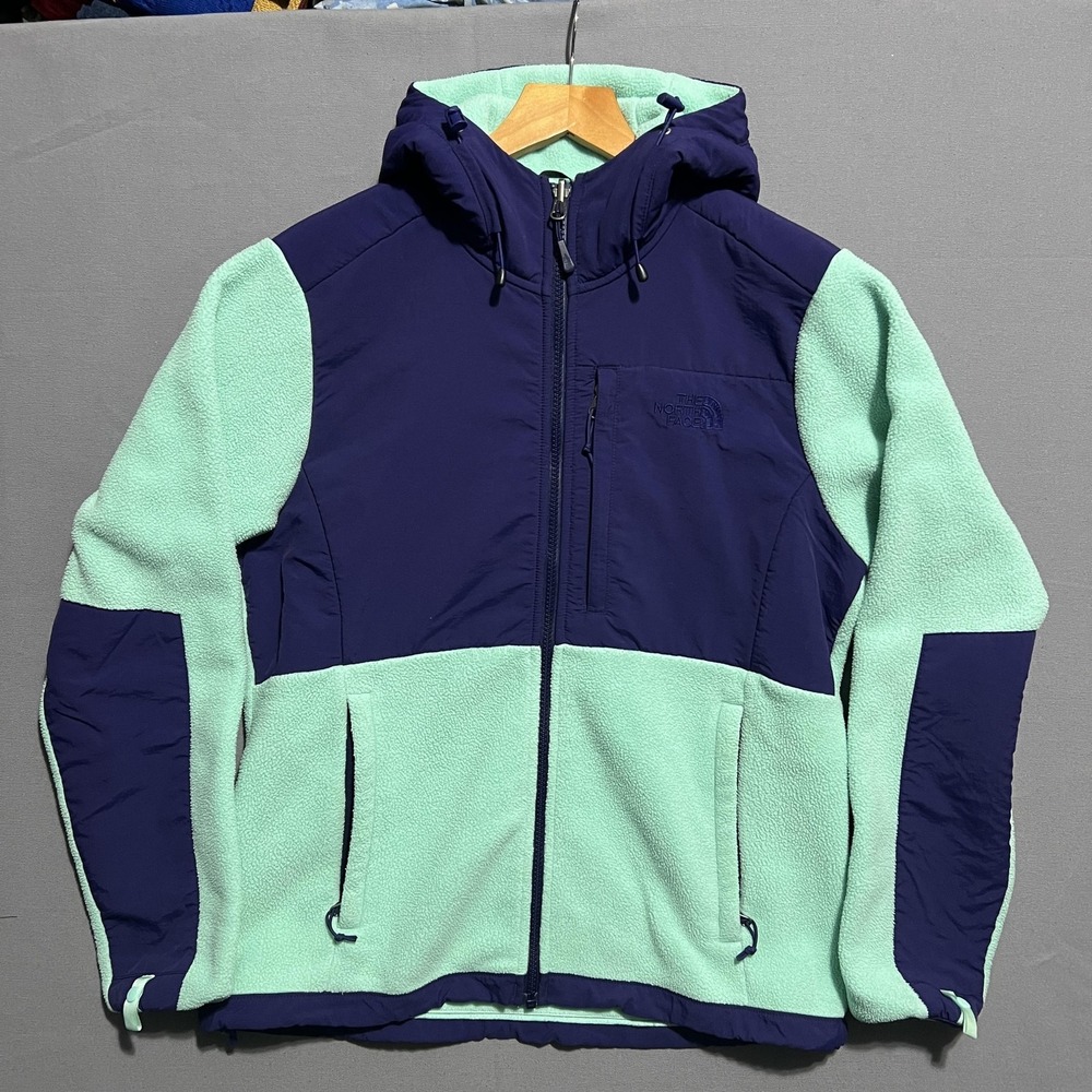 he North Face Womens Denali Polartec Fleece Deep Purple Mint Green Jacket Medium
